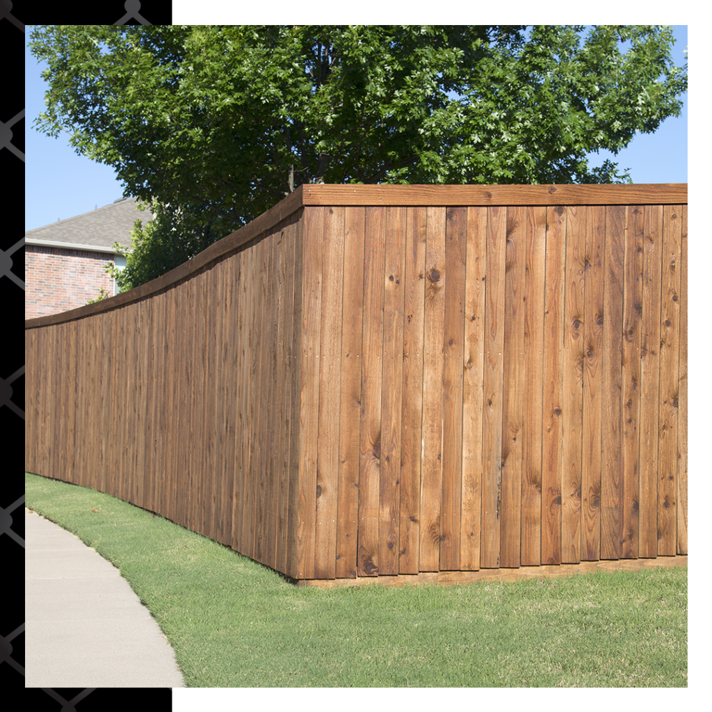photo of tall, wooden privacy fence