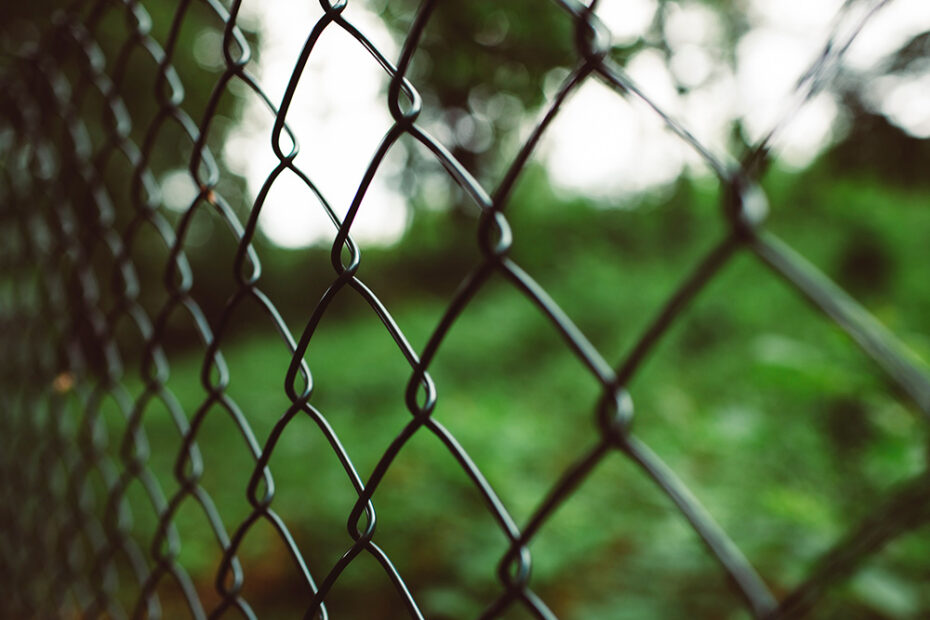close up of chain link fence